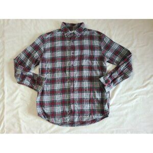 Men's Croft & Barrow Extra Soft Flannel Shirt Gray & Red Plaid Size Large